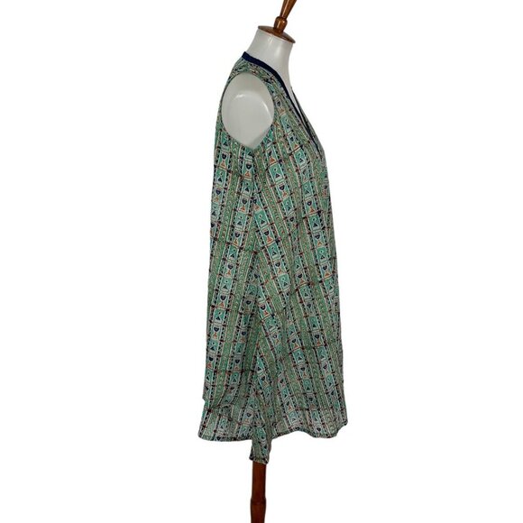 Gulmohar Women’s Dress Medium Green Sleeveless Boho Vintage Summer - Picture 4 of 6